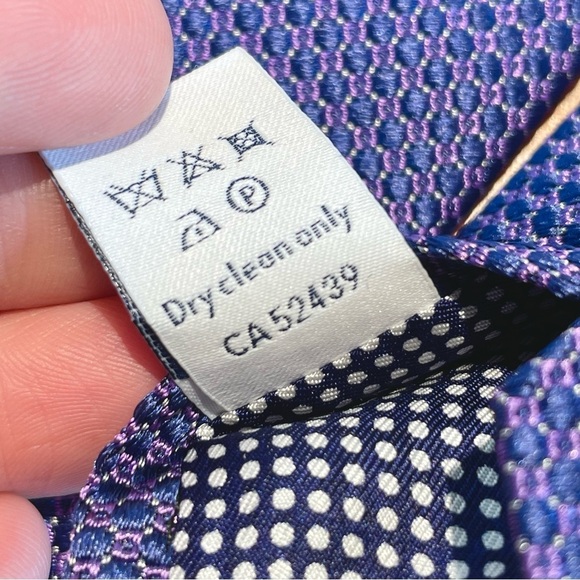 ETON Men's Geometric 100% Silk Tie Blue Purple Career to Cocktails Rich Luster - Picture 10 of 13